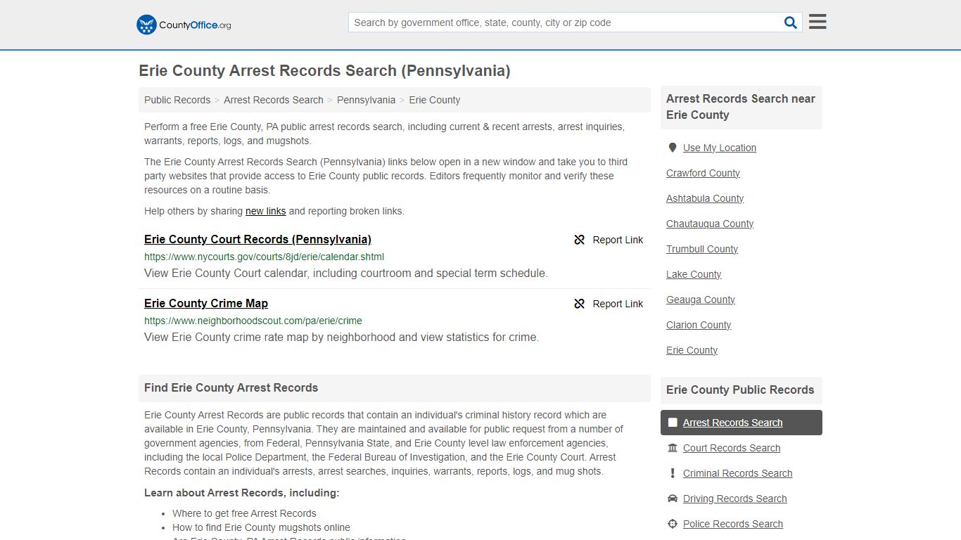 Arrest Records Search - Erie County, PA (Arrests & Mugshots)